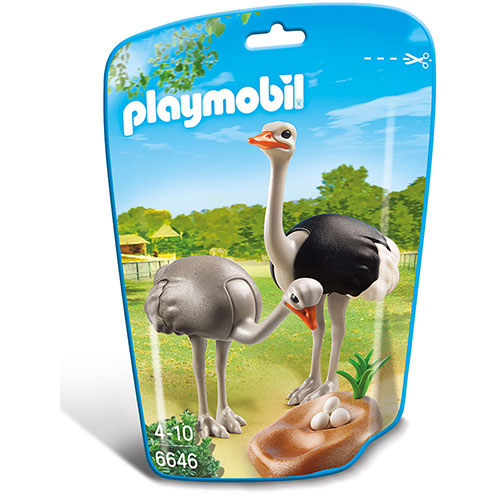 ごっこ遊び 人形　プレイモービル　動物園シリーズ ダチョウの親子と巣